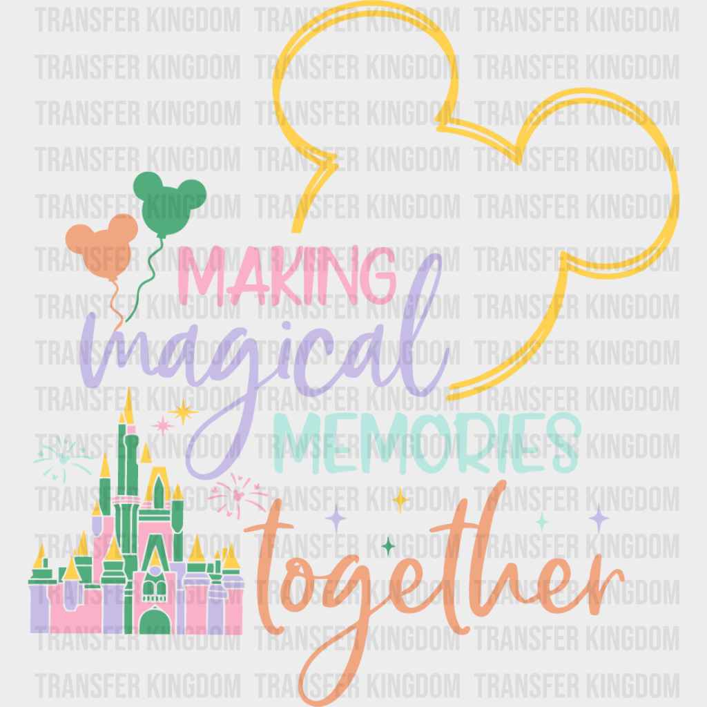 Mickey And Minnie Making Memories Disney Dtf Transfer Unisex - S & M (10’) / Design See Imaging