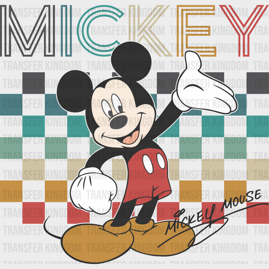 Mickey And Minnie Retro Disney Dtf Transfer Unisex - S & M (10’) / Design See Imaging