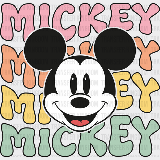 Mickey And Minnie Retro Smiley Disney Dtf Transfer Unisex - S & M (10’) / Design See Imaging