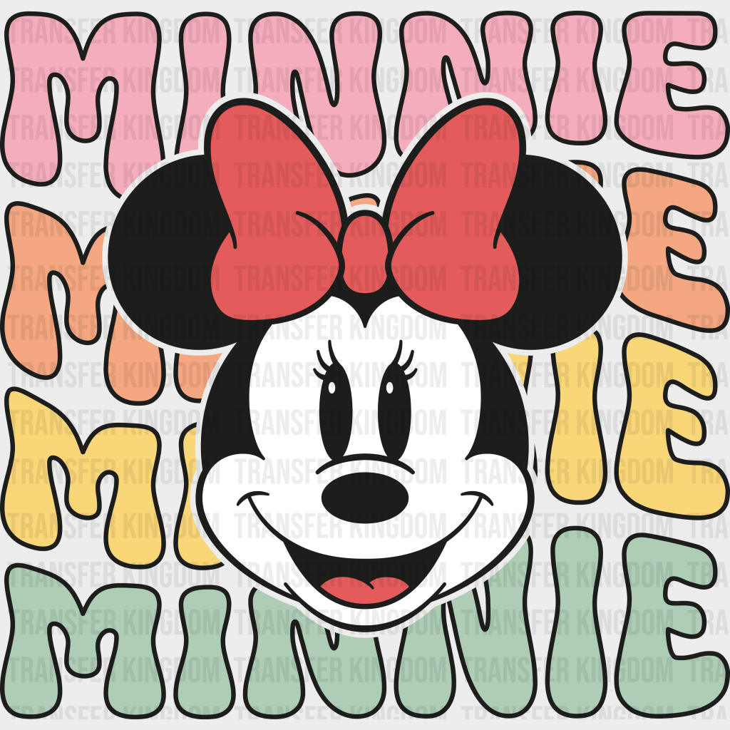 Mickey And Minnie Retro Smiley Disney Dtf Transfer Unisex - S & M (10’) / Design See Imaging