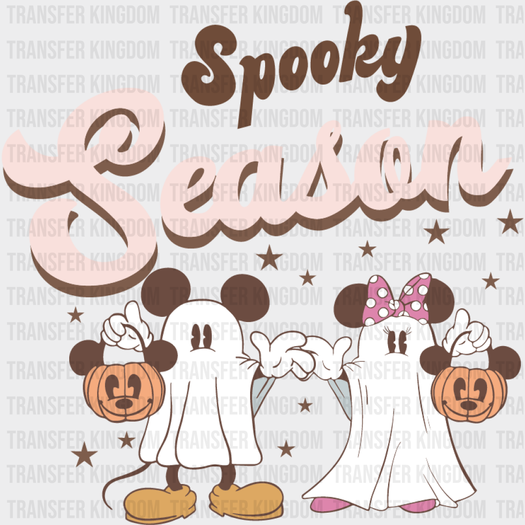 Mickey And Minnie Spooky Season Design - Dtf Heat Transfer Unisex S & M ( 10 )