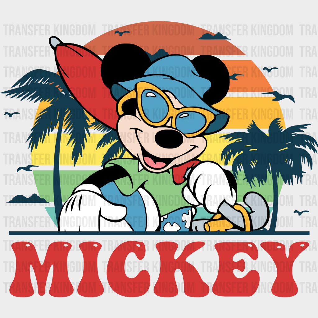 Mickey And Minnie Summer Disney Dtf Transfer Unisex - S & M (10’) / Design See Imaging