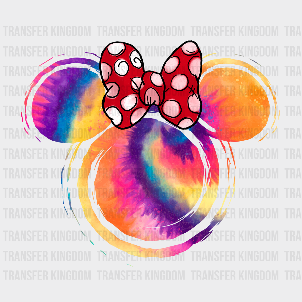 Mickey And Minnie Tie Dye Colorful Head Design - Dtf Heat Transfer Unisex S & M ( 10 ) / (See