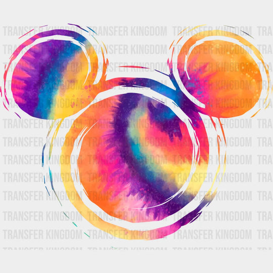 Mickey And Minnie Tie Dye Colorful Head Design - Dtf Heat Transfer