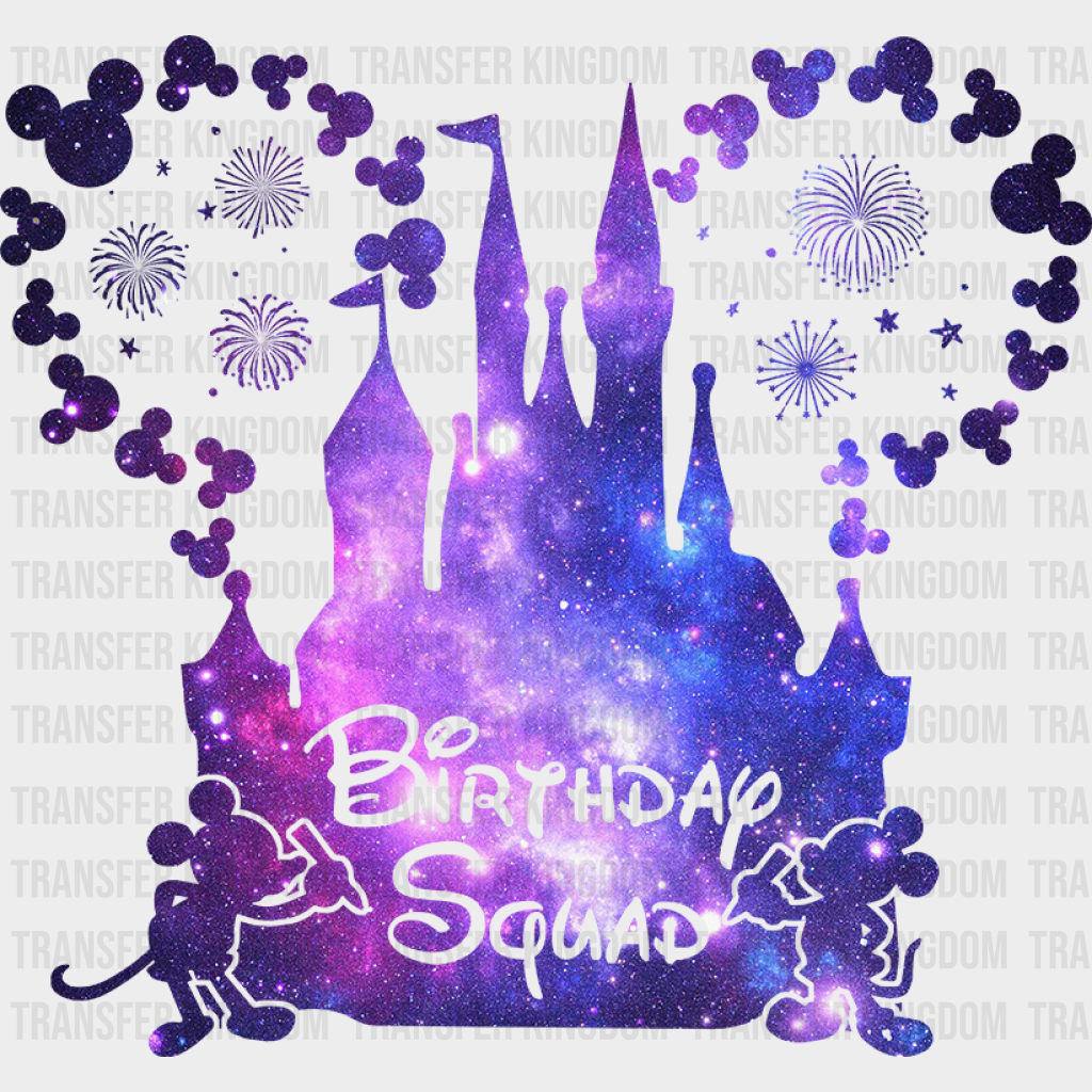 Mickey Birthday Squad Purple Castle Disney Dtf Transfer