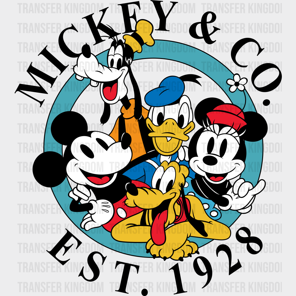 Mickey & Co Est. 1928 Disney Dtf Transfer Unisex - S M (10’) / Dark Color Design See Imaging