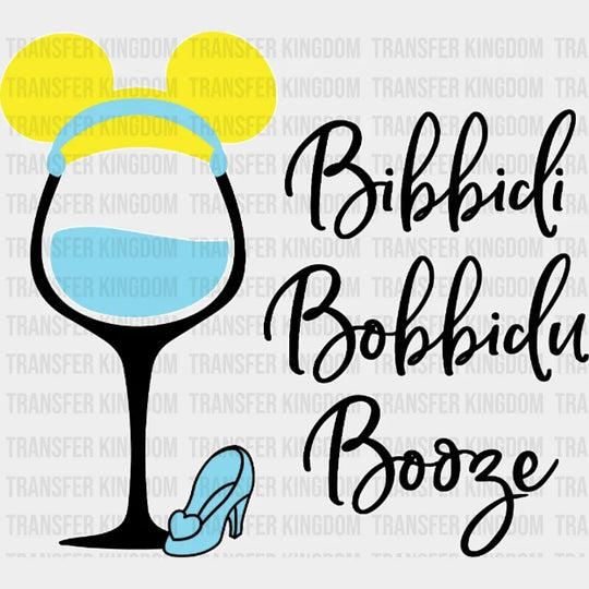 Mickey Ears Wine Glass Bibbidi Bobbidu Boozie Design - Dtf Heat Transfer