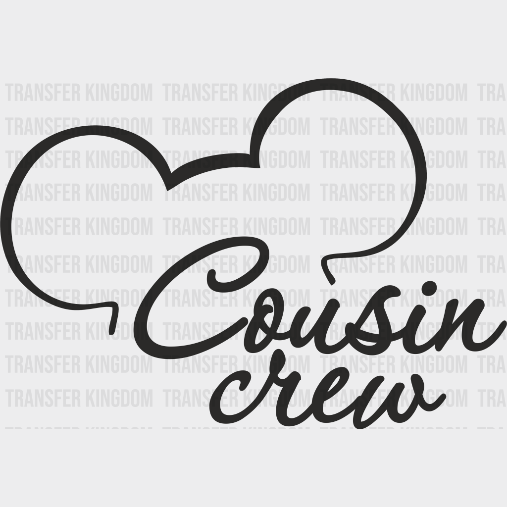 Mickey Head Cousin Crew Disney Dtf Transfer Unisex - S & M (10’) / Dark Color Design See Imaging