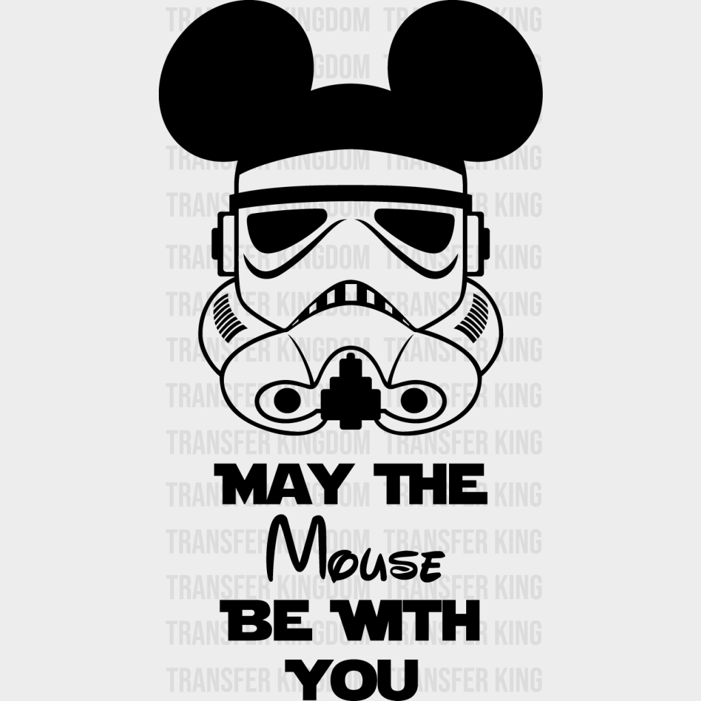 Mickey Head May The Mouse Be With You Disney Dtf Transfer Unisex - S & M (10’) / Dark Color