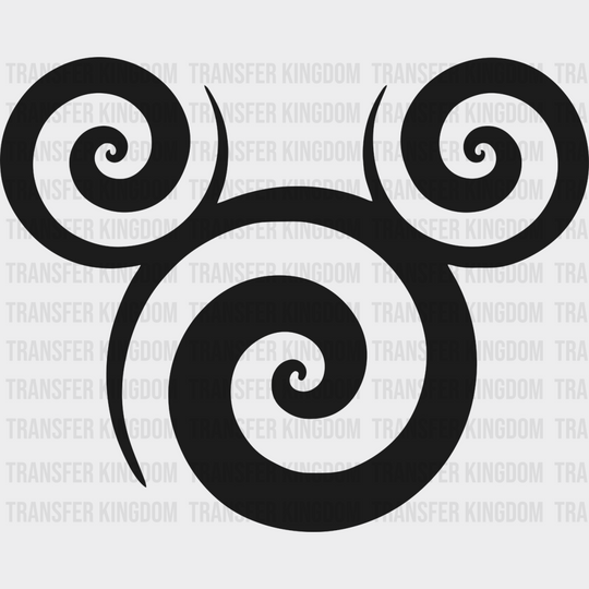 Mickey Head Spiral Disney Dtf Transfer Unisex - S & M (10’) / Dark Color Design See Imaging