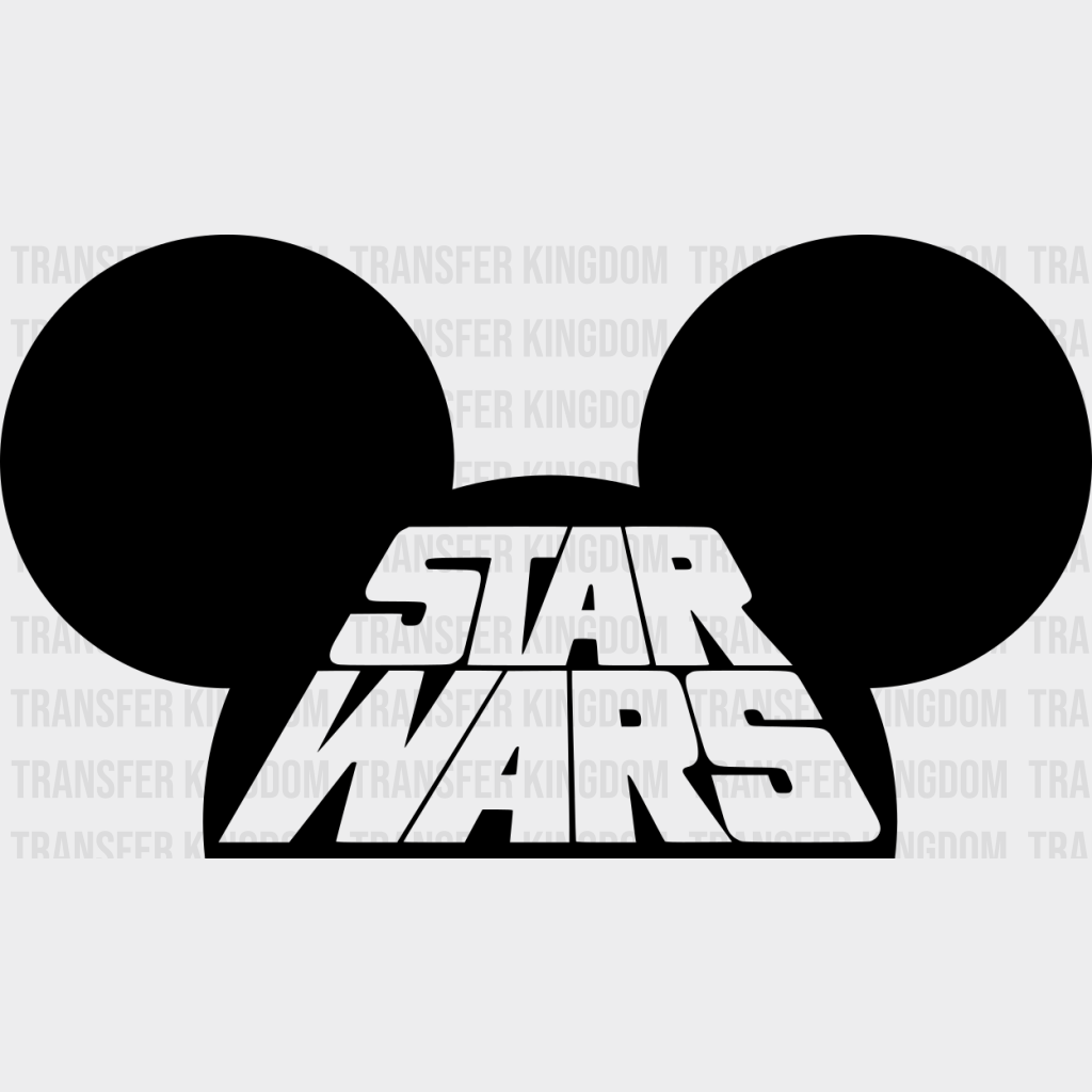 Mickey Head Star Wars Disney Dtf Transfer Unisex - S & M (10’) / Dark Color Design See Imaging