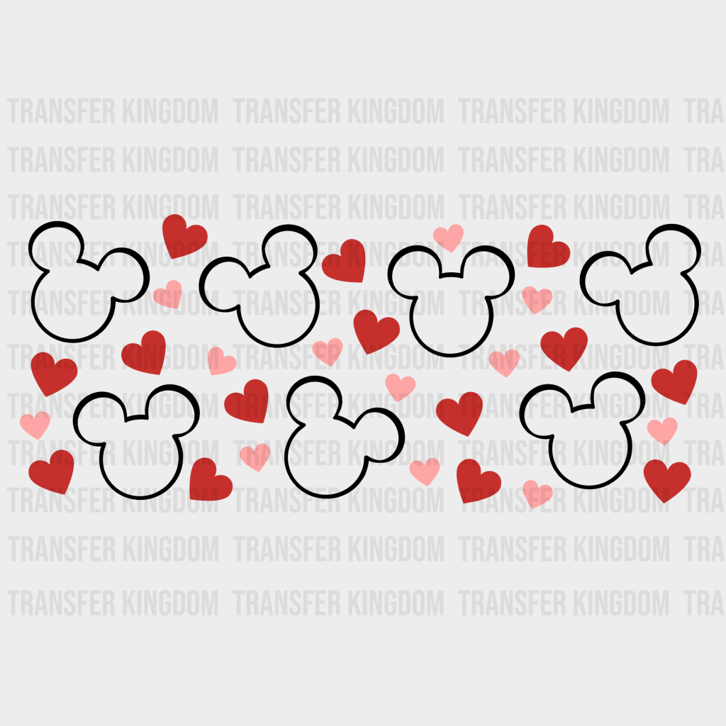 Mickey Hearts Uv Dtf Transfer Cup Wrap Sticker