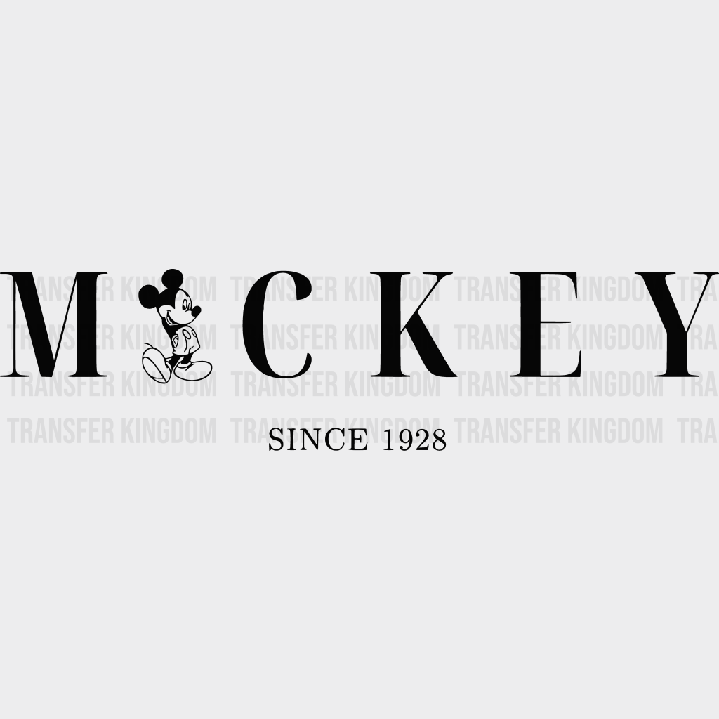 Mickey Since 1928 Disney Dtf Transfer Unisex - S & M (10’) / Dark Color Design See Imaging