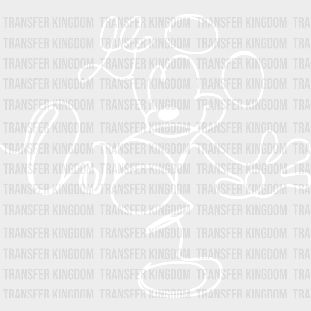 Mickey Sketch Design Disney Dtf Transfer Unisex - S & M (10’) / Light Color See Imaging