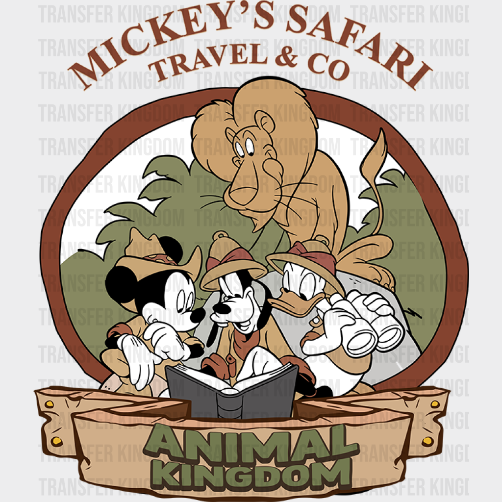 Mickey’s Safari Animal Kingdom Disney Dtf Transfer Unisex - S & M (10’) / Dark Color Design See