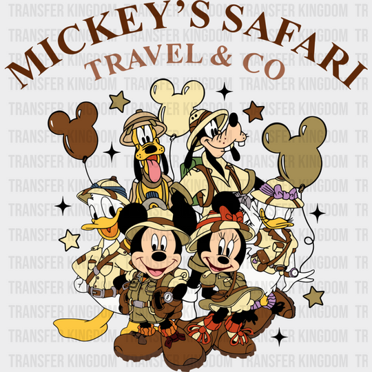 Mickey’s Safari Travel And Co - Halloween Dtf Transfer Unisex S & M (10’’) / Dark Color