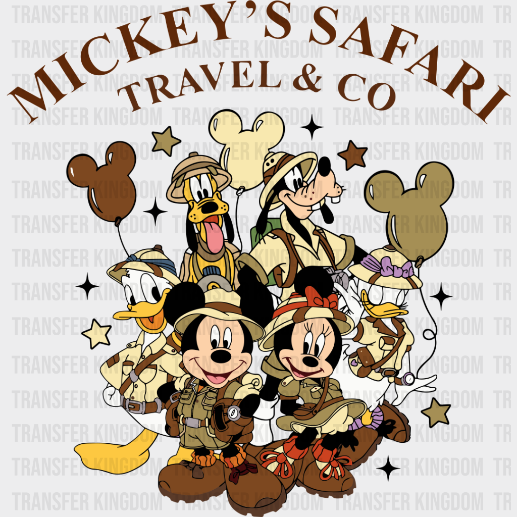 Mickey’s Safari Travel And Co - Halloween Dtf Transfer Unisex S & M (10’’) / Light Color