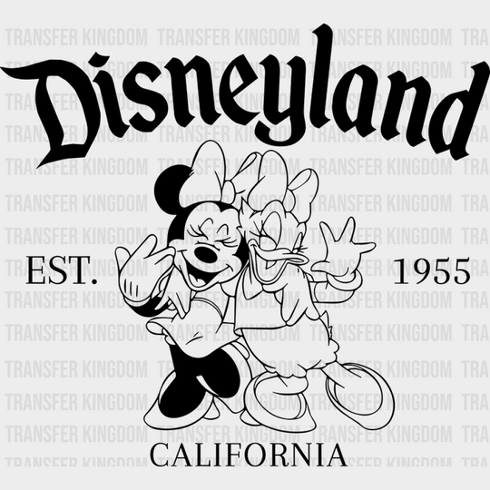 Minnie And Daisy Disneyland 1955 California Disney Dtf Transfer Unisex - S & M (10’) / Dark Color