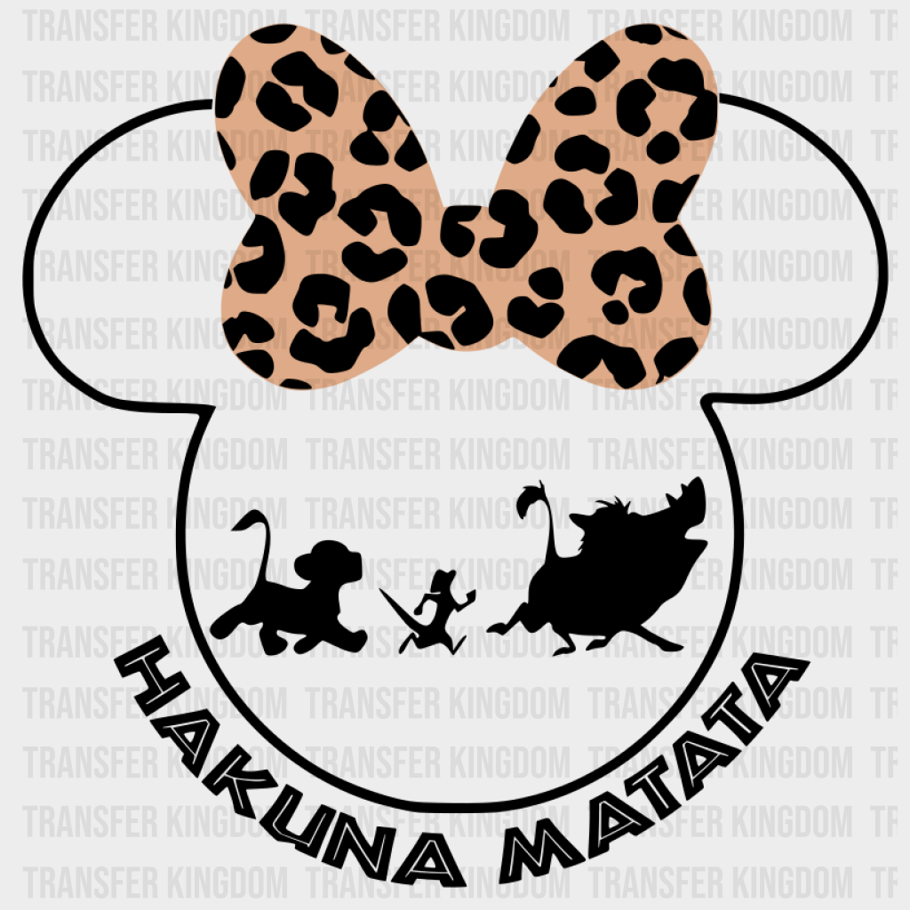 Minnie Head Hakuna Matata Disney Dtf Transfer Unisex - S & M (10’) / Dark Color Design See Imaging