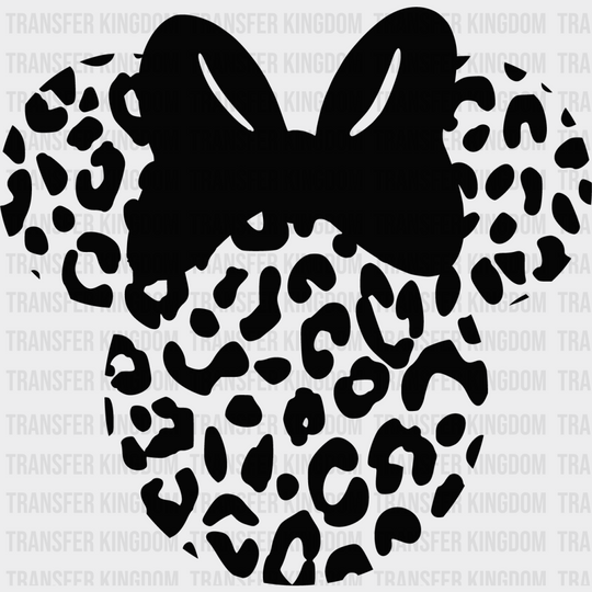 Minnie Head Leopard Design Disney Dtf Transfer Unisex - S & M (10’) / Dark Color See Imaging