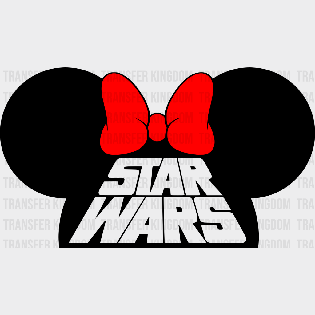 Minnie Head Star Wars Disney Dtf Transfer Unisex - S & M (10’) / Dark Color Design See Imaging