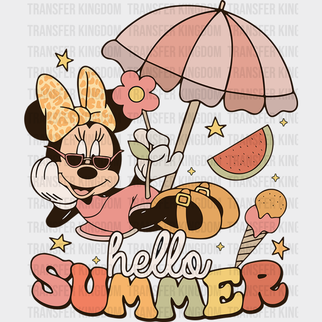 Minnie Hello Summer Disney Summer DTF Transfer