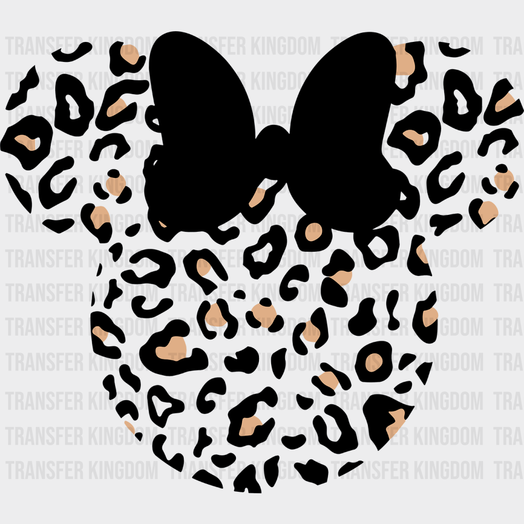 Minnie Leopard Design Disney Dtf Transfer Unisex - S & M (10’) / Dark Color See Imaging