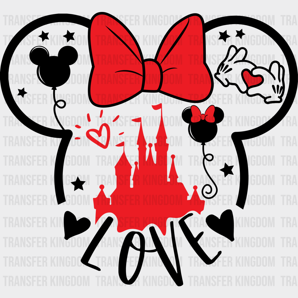 Minnie Love Design - Dtf Heat Transfer Unisex S & M ( 10 ) / Dark Color (See Imaging)