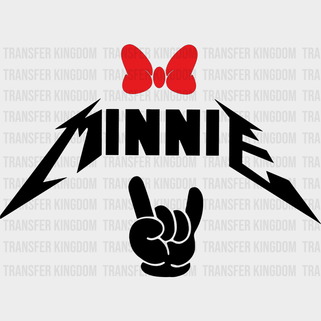 Minnie Rock N Roll Disney Dtf Transfer Unisex - S & M (10’) / Dark Color Design See Imaging