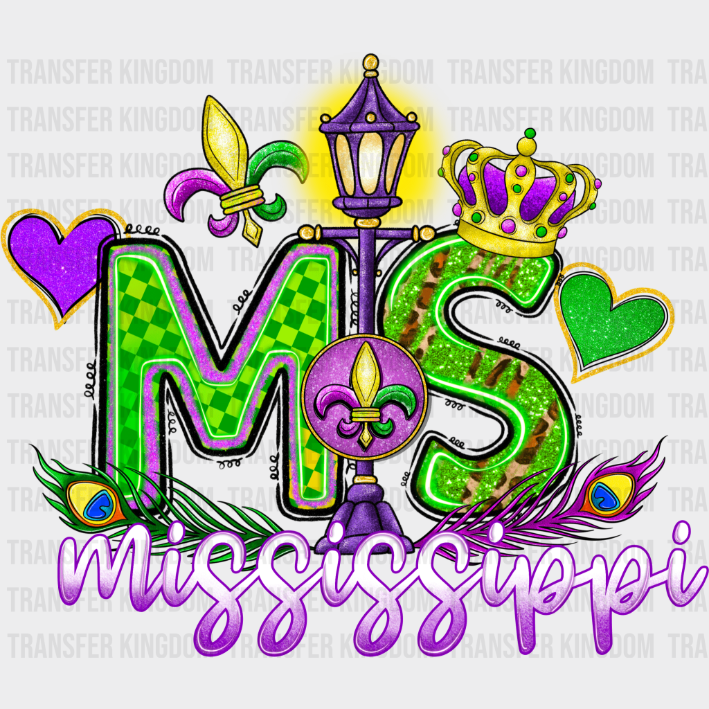 Mis Mardi Gras Design- Dtf Heat Transfer