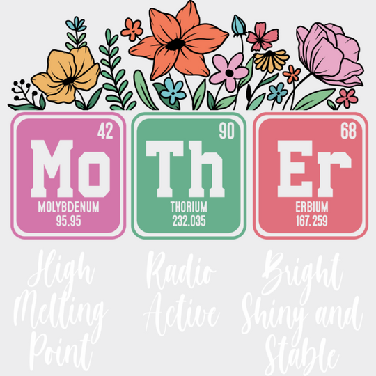 Mo Th Er Elements - Mother’s Day DTF Transfer Adult Unisex - S & M (10’’) / Light Color Design (See Imaging)