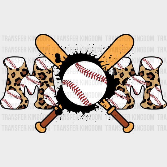 Mom Baseball Bats And Ball Design - Dtf Heat Transfer Unisex S & M (10’’) / Dark Color (See Imaging)