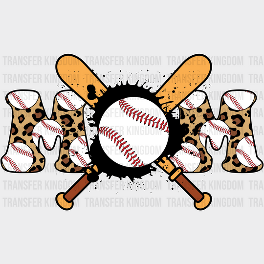 Mom Baseball Bats And Ball Design - Dtf Heat Transfer Unisex S & M (10’’) / Light Color (See