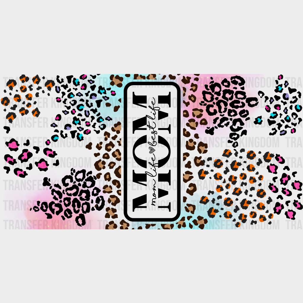 Mom Cheetah Print Design - Cup Wrap Uv Sticker Permanent Dtf Decal