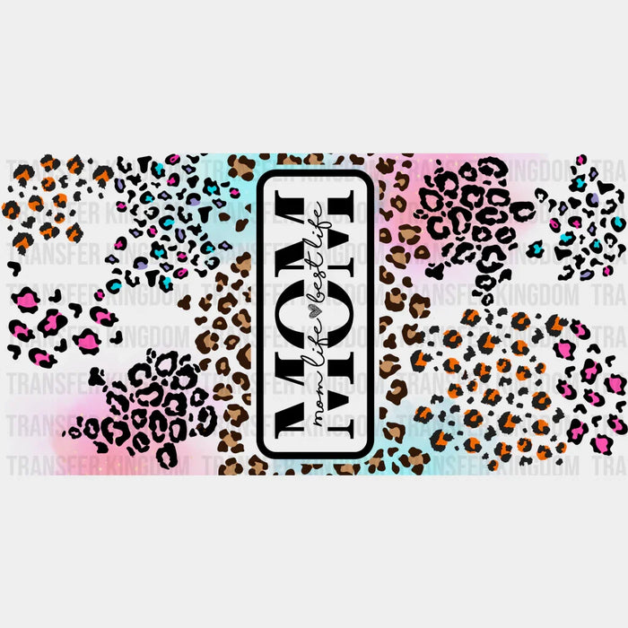 Mom Cheetah Print Design - Mom Cup Wrap UV Sticker Permanent UV DTF Decal