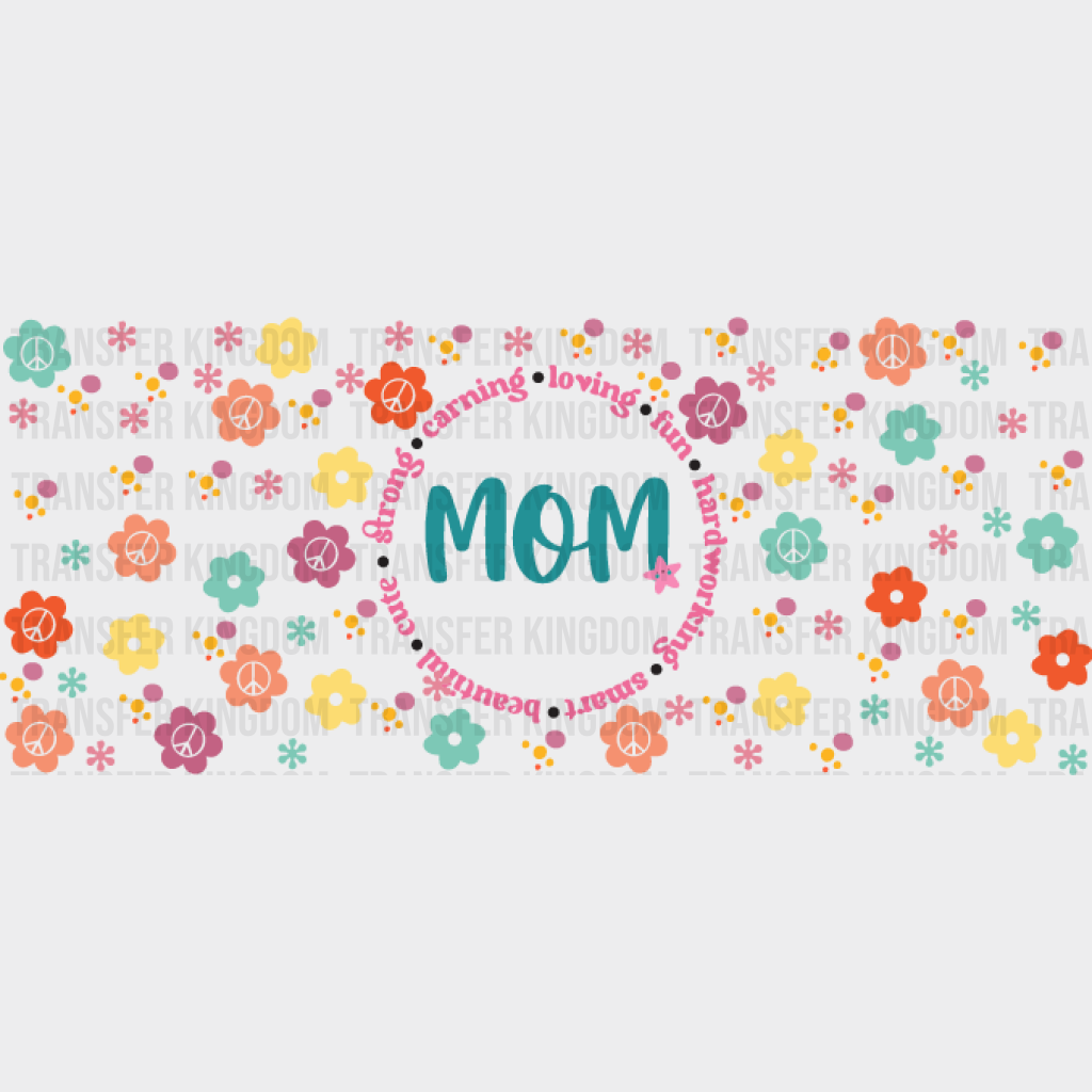 Mom Circular Design - Cup Wrap Uv Sticker Permanent Dtf Decal