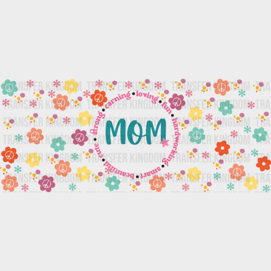 Mom Circular Design - Cup Wrap Uv Sticker Permanent Dtf Decal