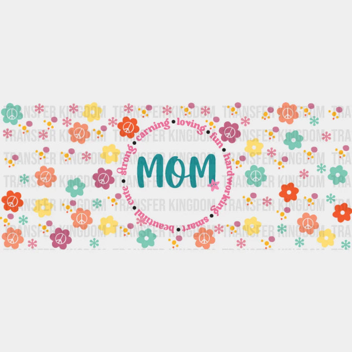 Mom Circular Design - Mom Cup Wrap UV Sticker Permanent UV DTF Decal