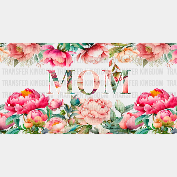 Mom Colorful Flower Design - Mom Cup Wrap UV Sticker Permanent UV DTF Decal