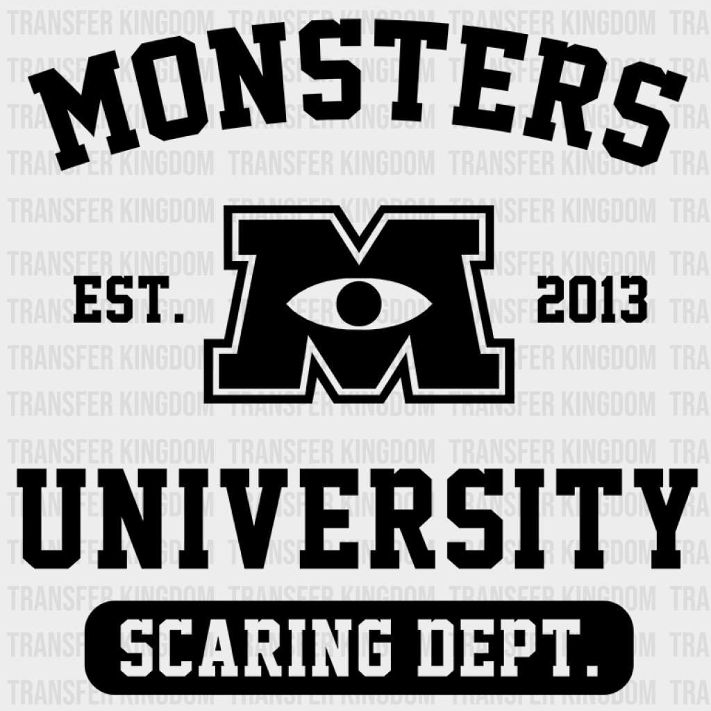 Monsters University Disney Dtf Transfer Unisex - S & M (10’) / Dark Color Design See Imaging