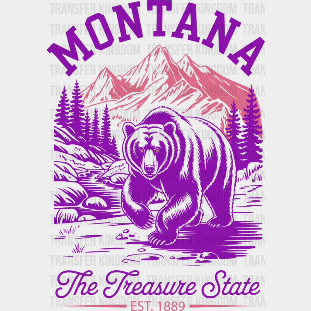 Montana The Treasure State - States & Cities DTF Transfer