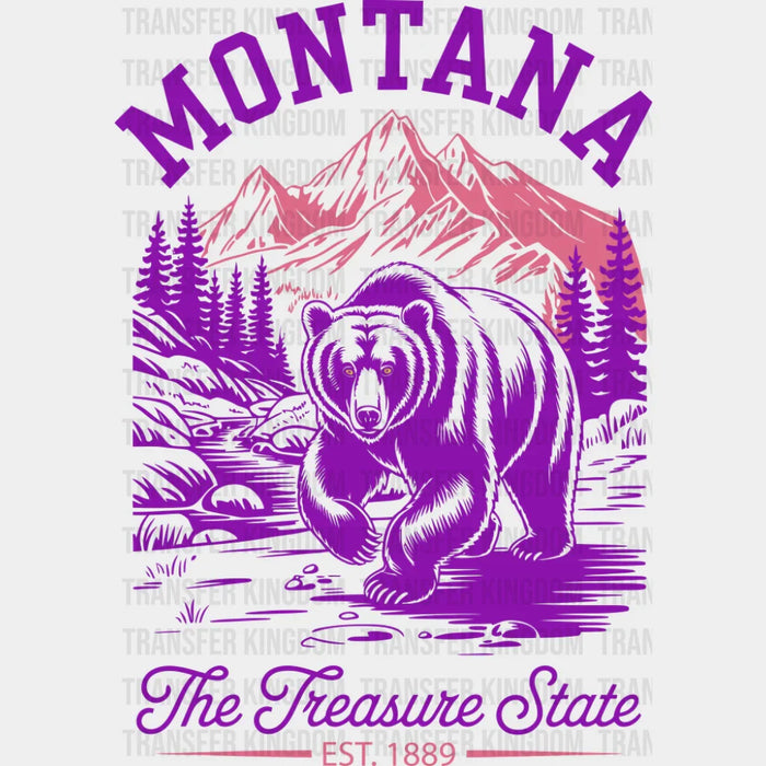 Montana The Treasure State - States & Cities DTF Transfer