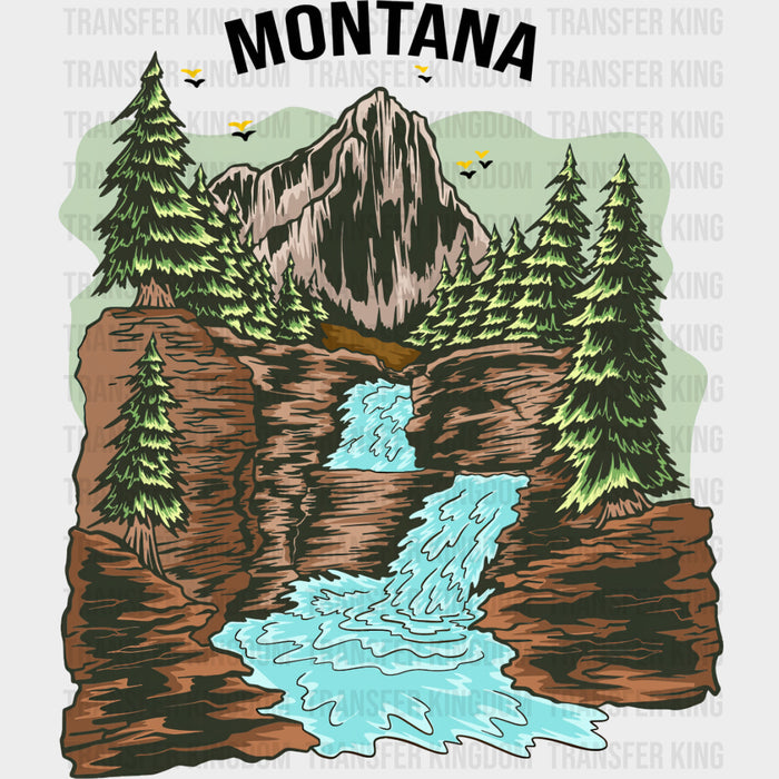 Montana Waterfall - Hiking DTF Transfers