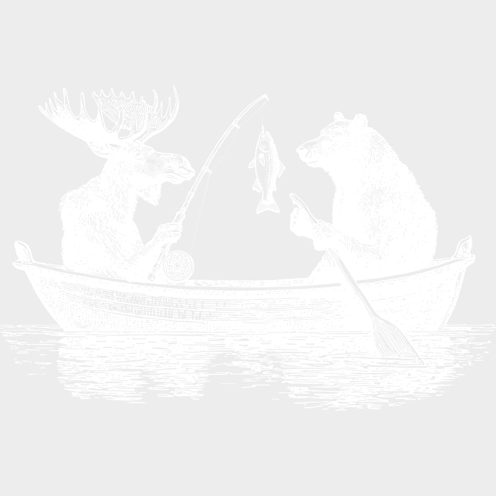 Moose & Bear Fishing - Fishing DTF Transfers - Adult Unisex - S & M (10’’) / Light Color Design (See Imaging)