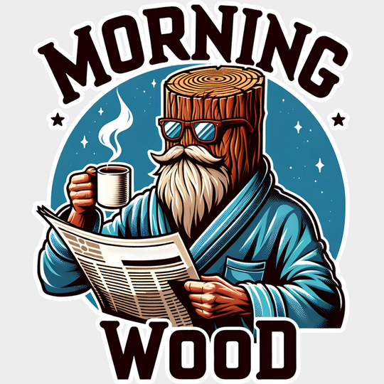 Morning Wood Blue Design - Funny Dtf Transfer Unisex S & M (10’’) / Light Color See Imaging