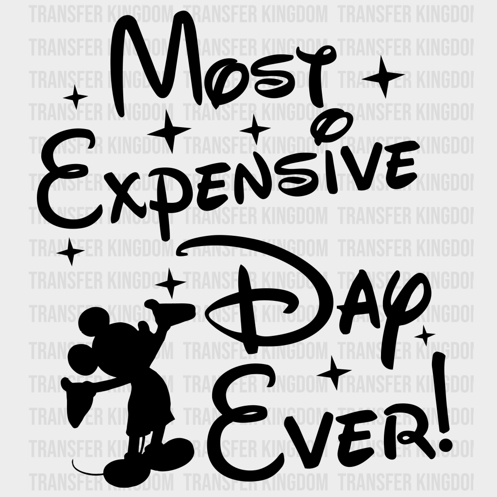 Most Expensive Day Ever Mickey And Minnie Design - Dtf Heat Transfer Unisex S & M ( 10 ) / Dark