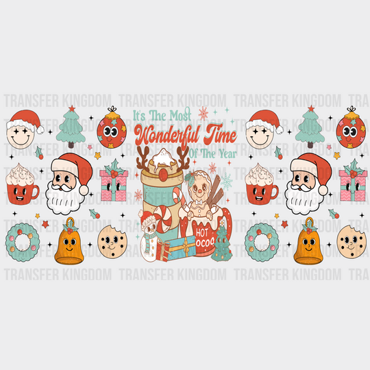 Most Wonderful Time Of The Year - Christmas Cup Wrap Uv Sticker Permanent Dtf Decal