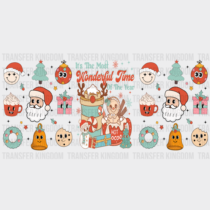 Most Wonderful Time Of The Year - Christmas Cup Wrap UV Sticker Permanent UV DTF Decal