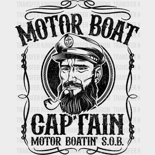 Motor Boat Captain - Boating DTF Transfers Adult Unisex - S & M (10’’) / Dark Color Design (See Imaging)