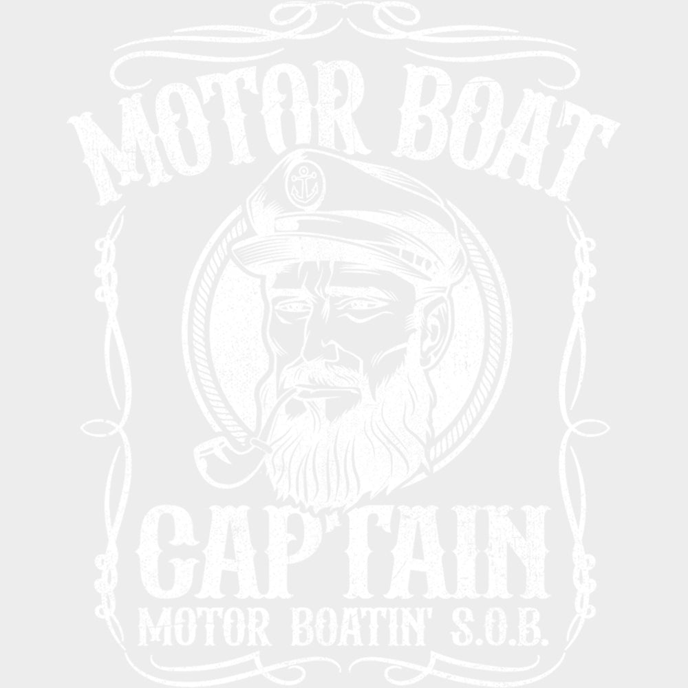 Motor Boat Captain - Boating DTF Transfers Adult Unisex - S & M (10’’) / Light Color Design (See Imaging)